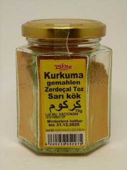 Mina Kurkuma gemahlen, Nettogewicht 70g